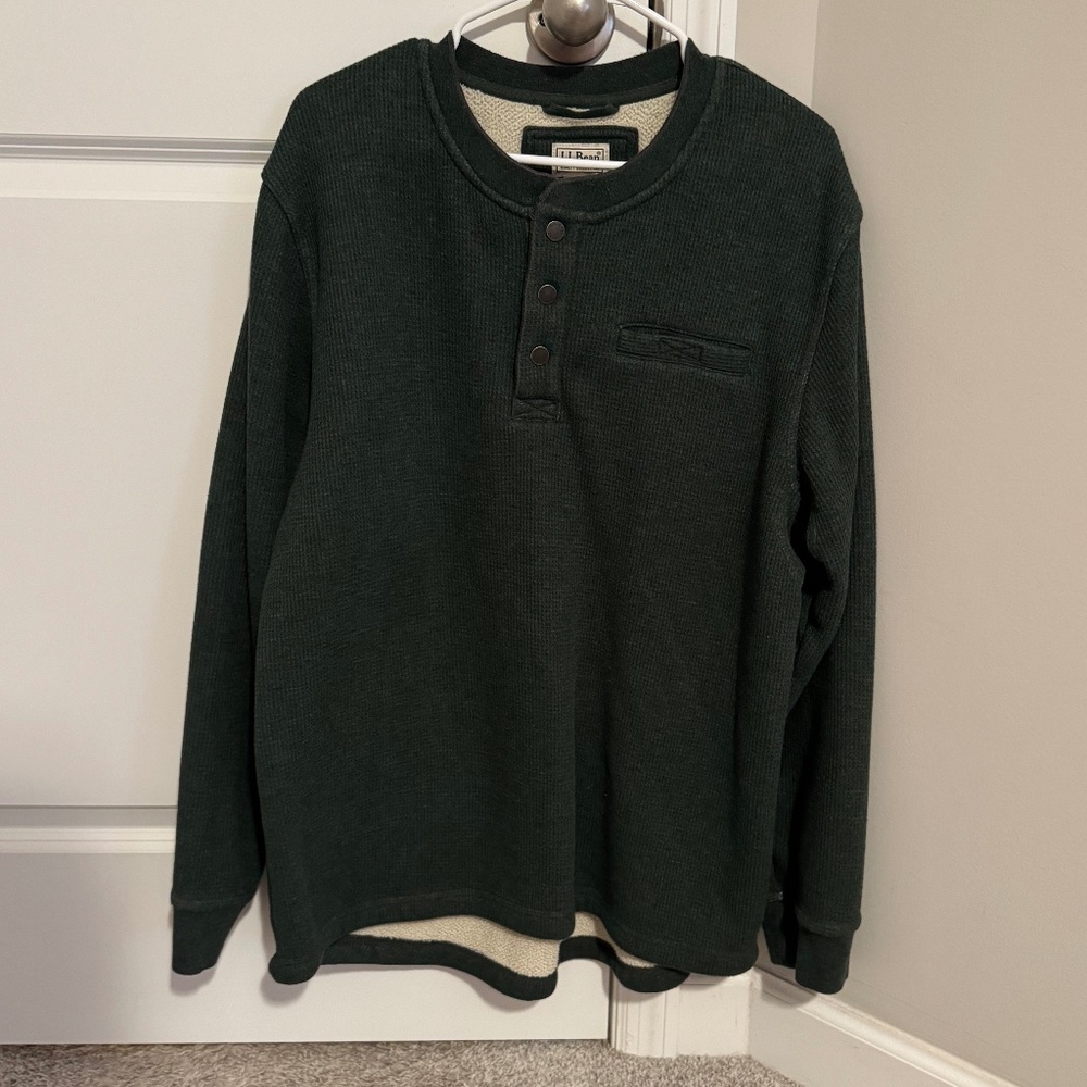 L.L. Bean Men's Katahdin Iron Works® Bonded Waffle Fleece Henley